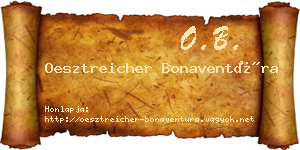 Oesztreicher Bonaventúra névjegykártya